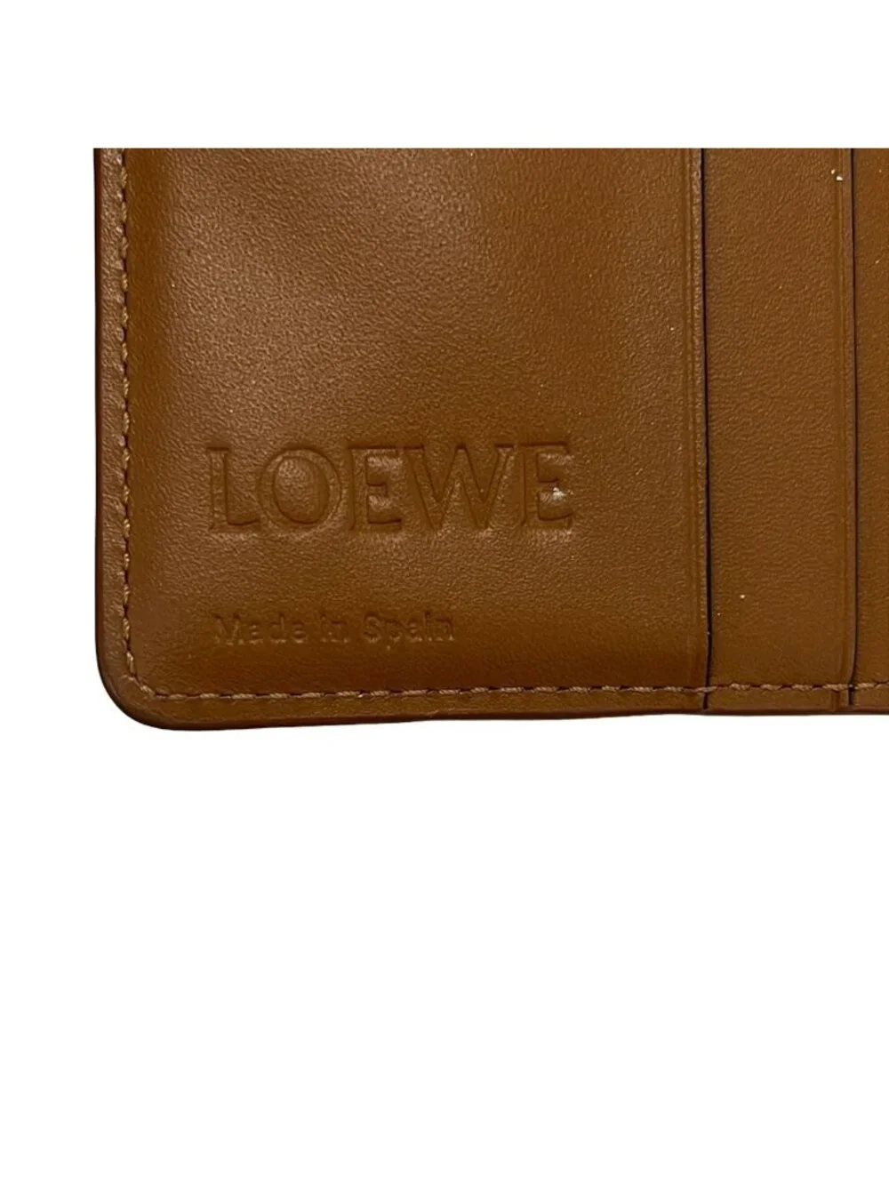 Loewe Bifold Wallet Puzzle Ivory Beige Light Gray Round Fastener Leather